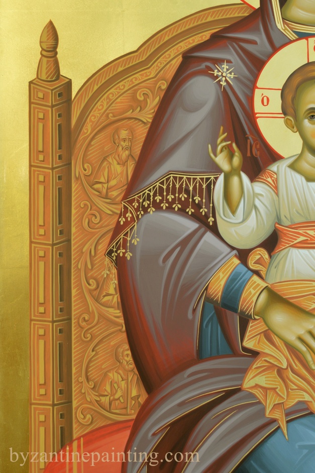 Icoana pictata Maica Domnului cu Pruncul. MOTHER OF GOD-ICON PAINTED FOR ICONOSTASIS. DUMITRESCU STUDIO ICONOGRAPHY (5)