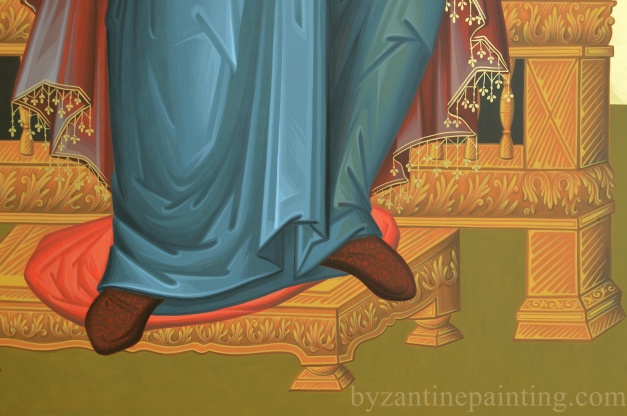 Icoana pictata Maica Domnului cu Pruncul. MOTHER OF GOD-ICON PAINTED FOR ICONOSTASIS. DUMITRESCU STUDIO ICONOGRAPHY (6)